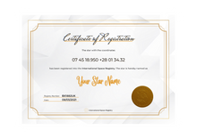 Load image into Gallery viewer, Star Naming certificate Golden Frame
