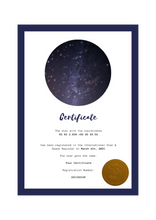 Load image into Gallery viewer, Star Naming certificate Nightblue

