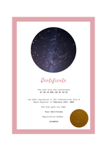 Load image into Gallery viewer, Star Naming Certificate Light Rose
